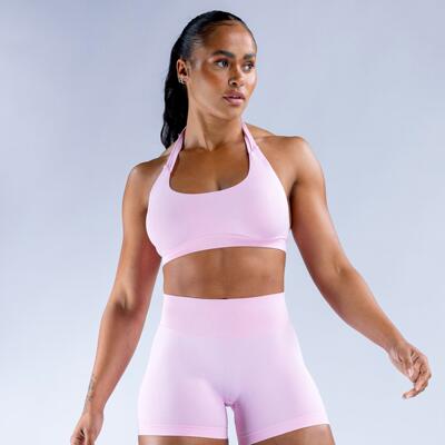 Dfyne Impact Sports Bra With Logo Women Seamless Halter