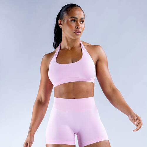 Dfyne Impact Sports Bra With Logo Women Seamless Halter