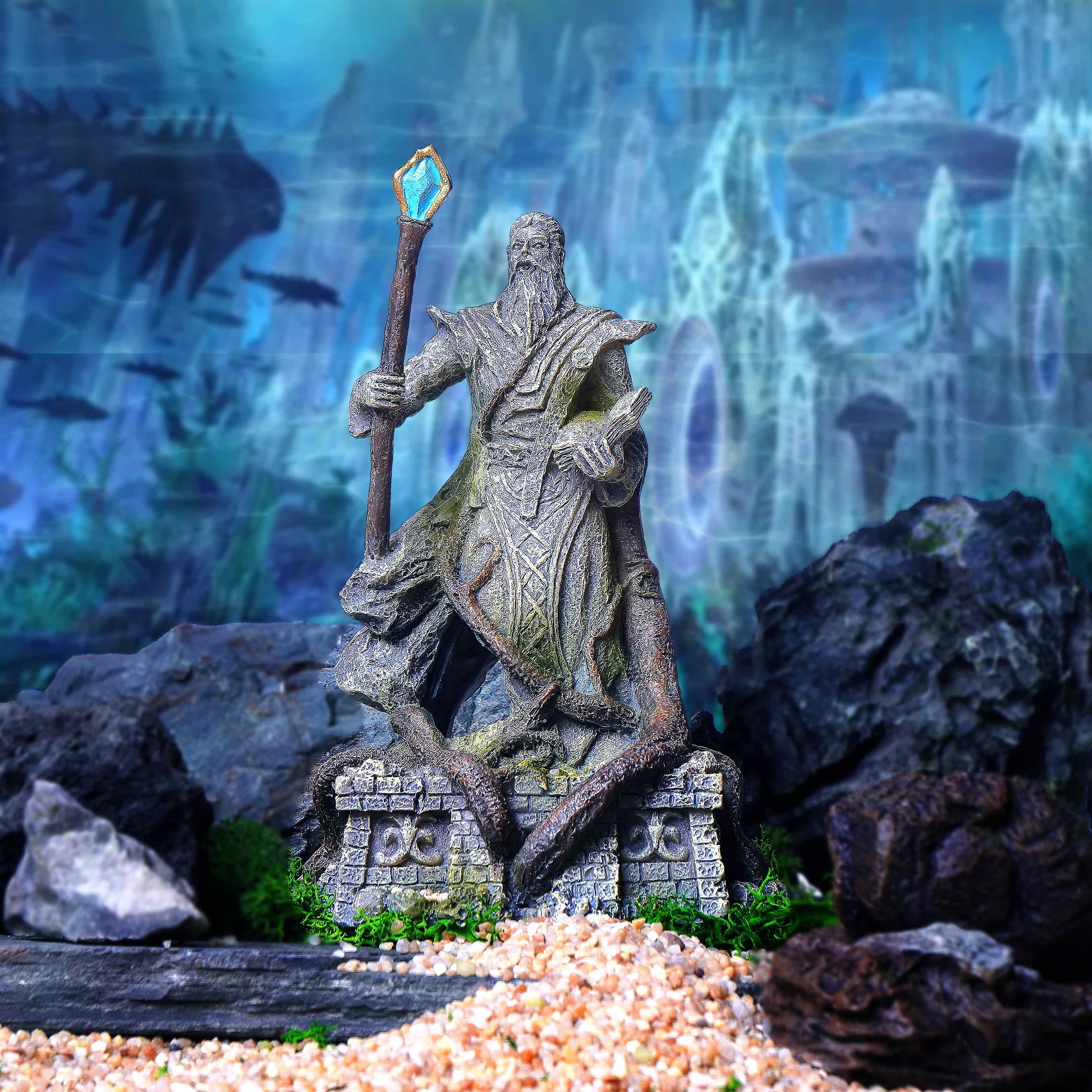 老法师躲避屋鱼缸造景小摆件观赏生态鱼缸装饰造景全套成品布景
