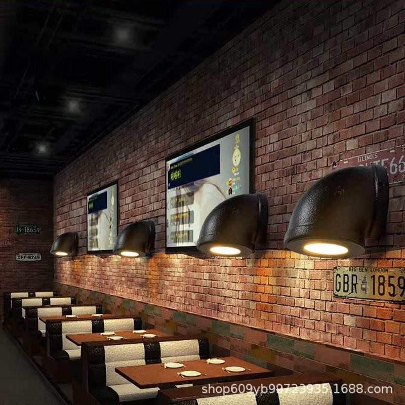 复古loft创意个性餐厅咖啡厅酒吧吧台美式乡村水管过道工业风壁灯