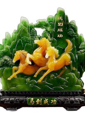 厂家供应家居装饰工艺品摆件福一帆风顺马到成功迎宾开业盆景