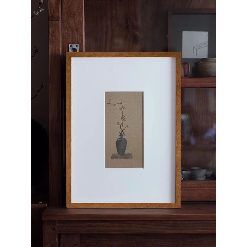 柚木m裱画框空框diy定制装裱实木国画拼图相框大木框照片打印字画