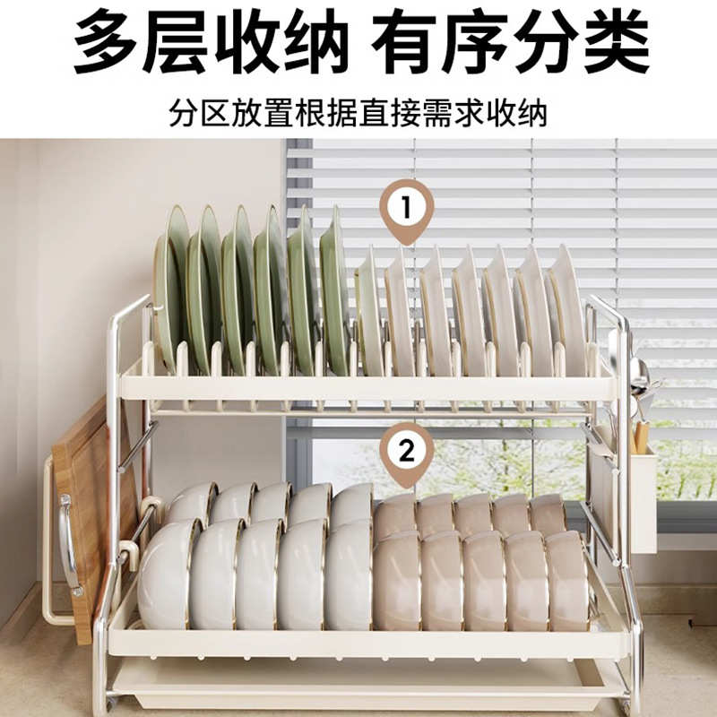厨房沥水碗架碗碟盘收纳控水架子筷子刀叉沥水篮砧板置物架