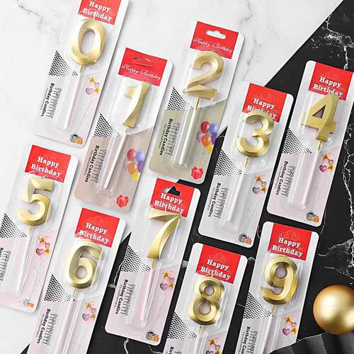 birthday cake digital candles party decoration card Number