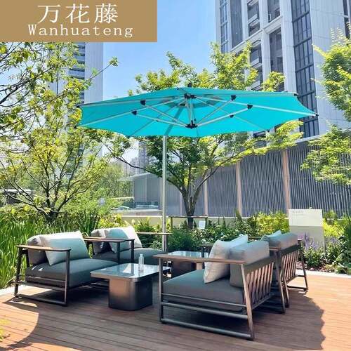 定制楼盘小区户外沙发露天防晒全铝合金沙发酒店民宿庭院花园家具