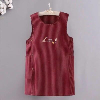 Oil-Proof Striped Sleeveless Aprons Dirt Resistant with