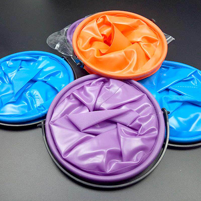 沙滩折叠水桶玩具加厚塑胶隔层伸缩洗笔桶涮笔筒配桶彩色折叠水桶