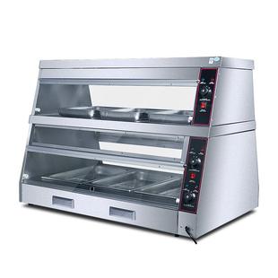 恒温汉堡鸡腿鸡翅薯条双层陈列柜 1.2米保温保湿 中连商用6P B台式