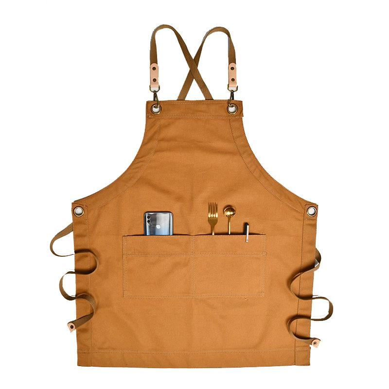 家服用厨围裙工作定CEI制房ogo咖啡师奶茶店烘焙时尚韩版简约l女