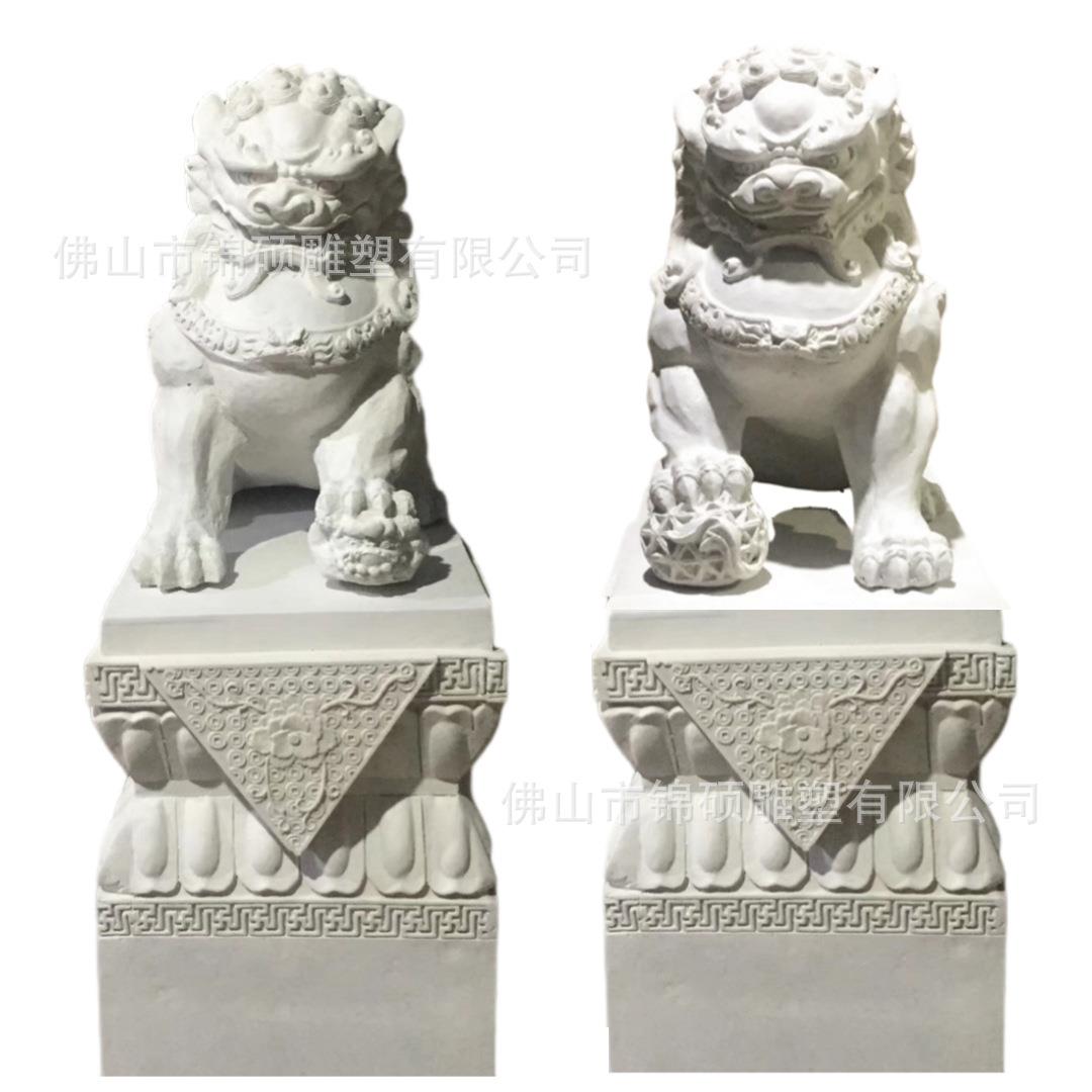 佛山厂家玻璃钢狮子雕塑家用公司店面门口动物装饰摆件仿铜石狮