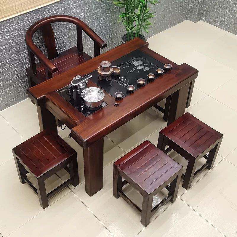 老船木茶桌小型阳台家用茶艺桌茶几桌客厅茶桌椅组合实木功夫茶台