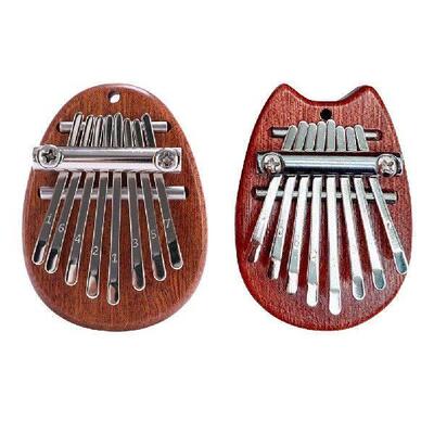 8 Keys Mini Kalimba Wooden Thumb Piano with Lanyard Musical