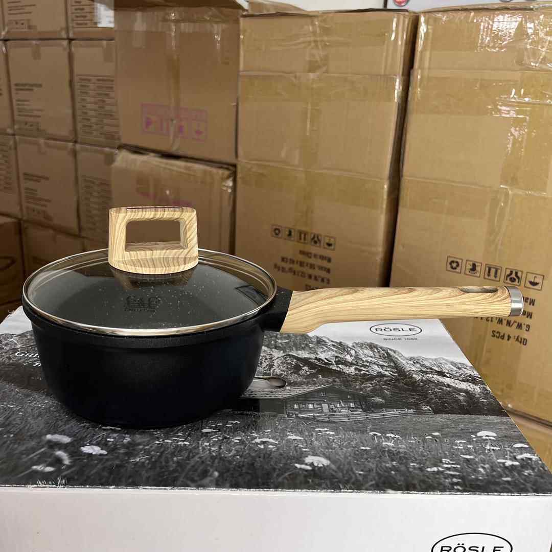 20cm麦饭石奶锅不粘锅加厚汤锅家用宝宝辅食锅防烫手柄电磁灶通用