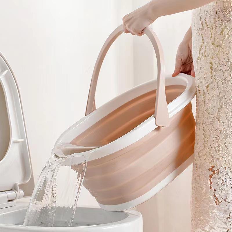 多功能折叠拖把桶家用厕所把手塑料桶汽车后备箱水桶环保材质