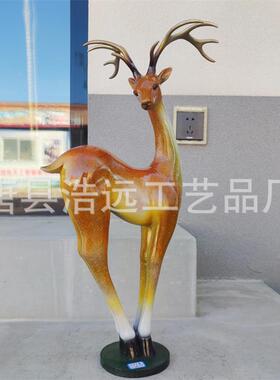 家居摆放彩铜艺术鹿 60公分高全铜铜雕鹿雕塑 浩远铸铜厂专业制作