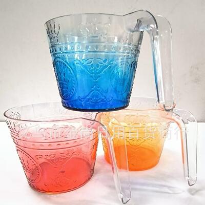 Rippled texture PET plastic cup with a dual-color gradient,