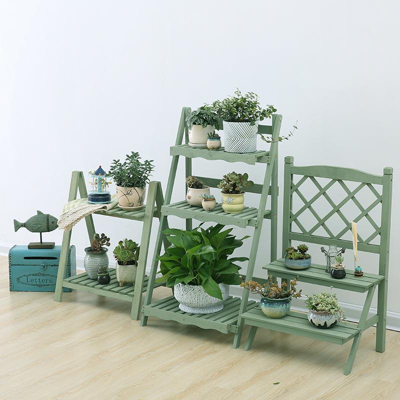 花园组合架层实质折多叠花架客厅阳台室外阶梯木木头花架子多BNR