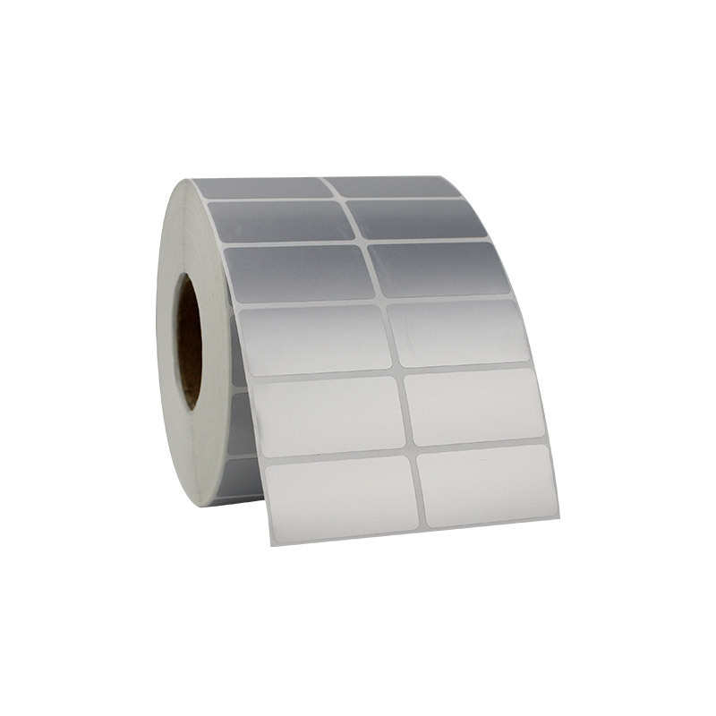 哑银不干胶标签纸PVC防水防刮塑料固定资产标签纸双排40*20*5000