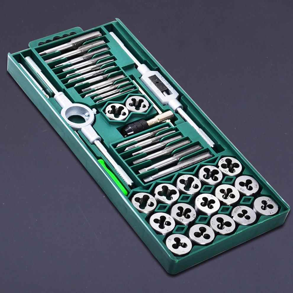 得威斯丝锥板牙套装工具 公制手用丝锥丝攻扳手丝攻组合工具套装