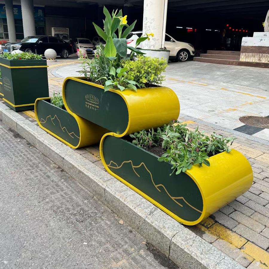 厂家直销花盆阳台花架子落地式花槽露台种植箱花箱商业街外摆户外