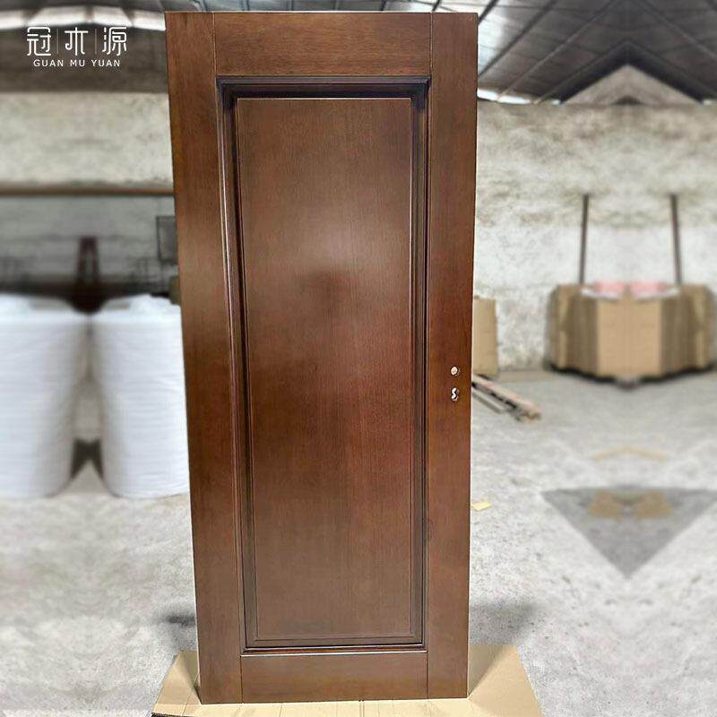 缅甸柚木门新中式进户实木室内红橡金丝柚缅甸柚木门