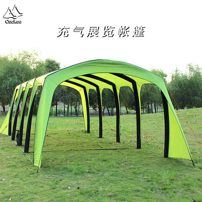 大型露营遮阳棚户外8-10人隧道广告帐篷多功能一体式速开充气帐篷