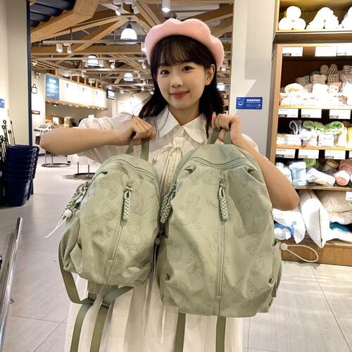 书包女简约百搭小熊青少年中学生双肩包2025新款女孩睿营 小背包