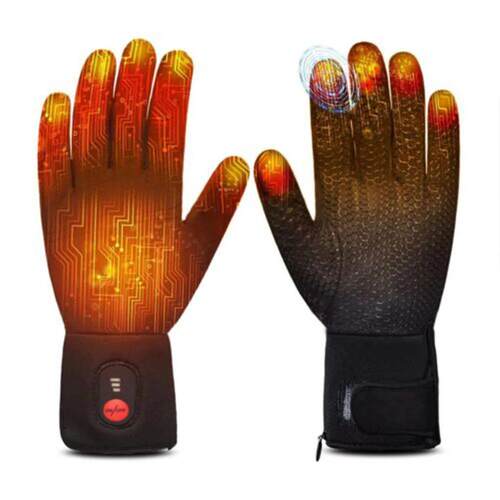 Black Anti-slip Heated Gloves Secure Grip For Cold Weather R