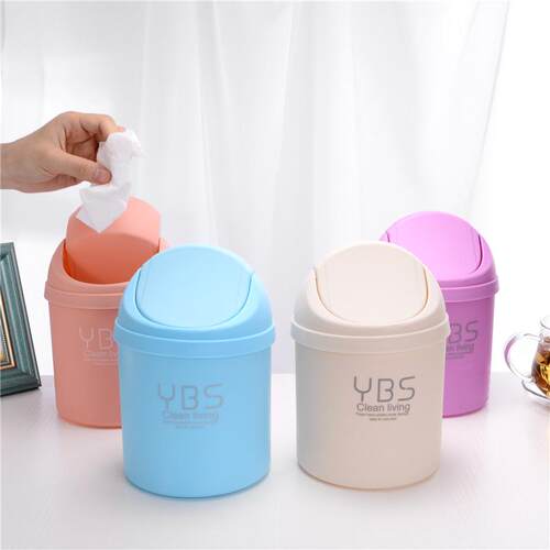 Creative and Popular Mini Desktop Trash Can with Lid for Hom