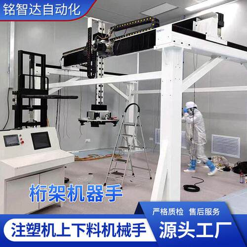 定制料盘式桁架工业机器人机械手智能一拖二上下料龙门桁架机械手
