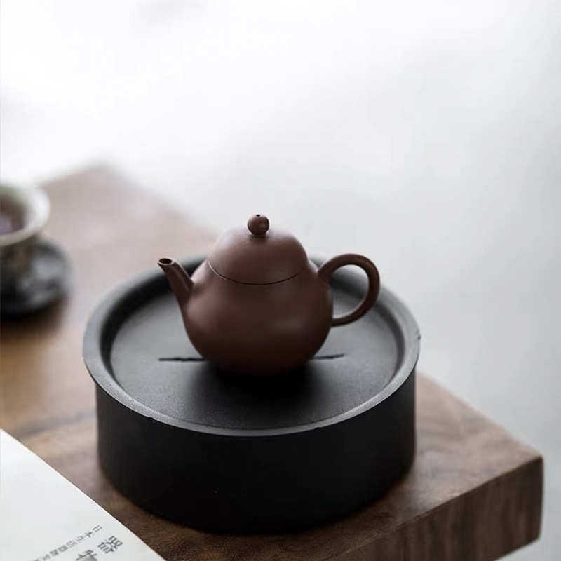宜室茶话日式铁艺壶承茶台小茶盘功夫茶具蓄水干泡台壶托储水茶承