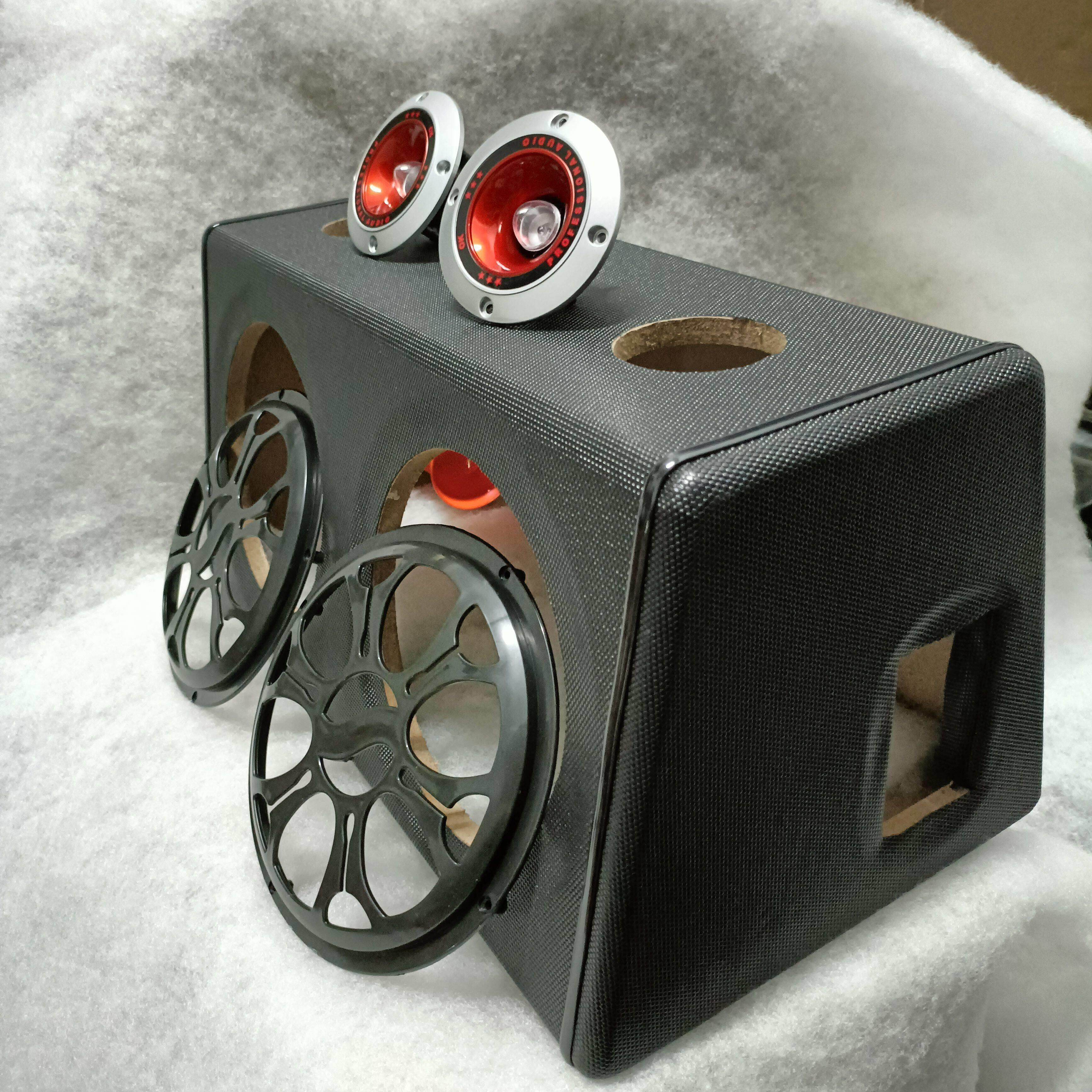 8英寸双低音孔双高音孔超重改装汽车低音炮扬声器空盒子家用汽车