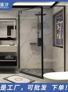 极窄简约钻石型家方用淋浴房玻璃断干隔湿分离卫生间小屏GC68Z12
