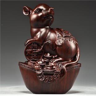 木雕十二肖件全套制生实木质鼠牛虎兔龙蛇摆马羊猴鸡狗猪木XRX吉