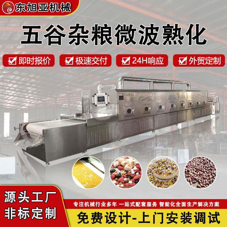 跨境微波烘干机隧道式微波杀菌一体机五谷杂粮微波熟化设备
