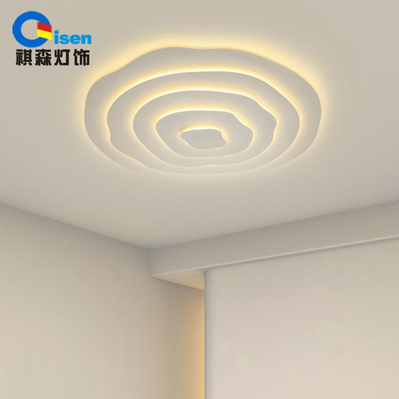 室灯简约代112极超薄led灯圆形现简艺术年轮主卧吸顶灯客卧厅2025