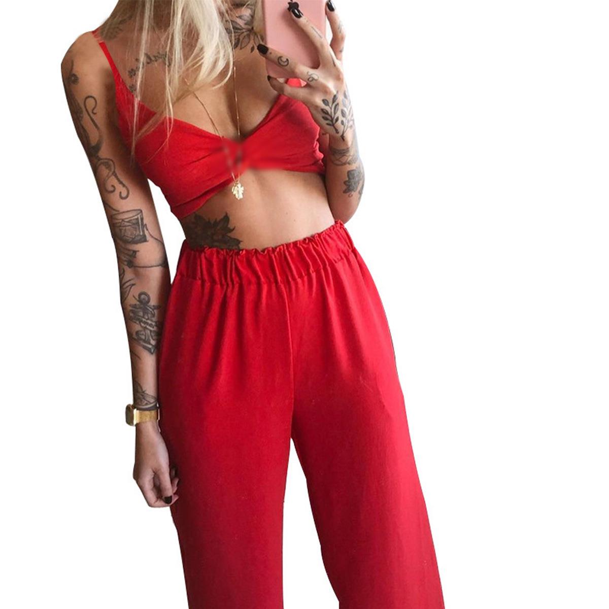 Multicolor womens butterfly sexy tube top loose wide-leg