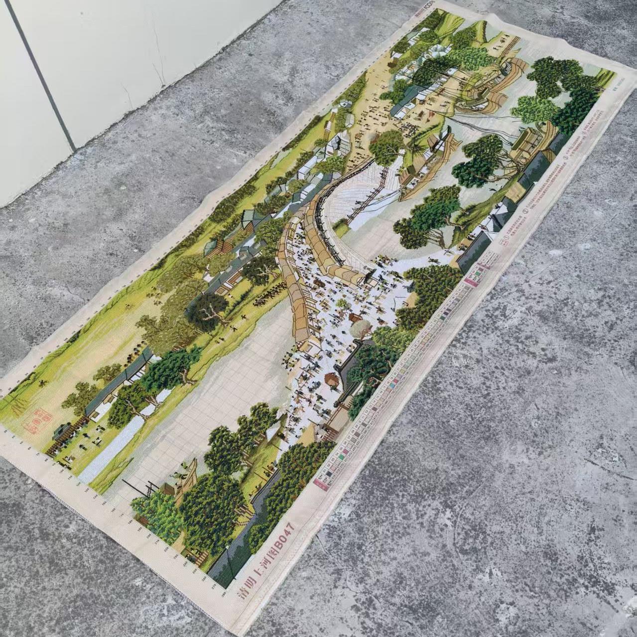 十字绣成品纯手工清明上河图拱桥版中式客厅2米风景装饰画带框