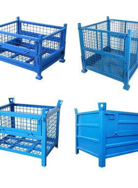 堆转垛式属金周镀锌物料箱折叠仓QDY储笼金属箱铁框铁笼铁皮箱子
