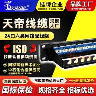 厂家直销天帝六类免打网络配线架机柜理线盒直通千兆1U网线
