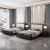 实木床.8米双人民床家用次卧1单人床小户软A16 靠包型床1.5米宿储