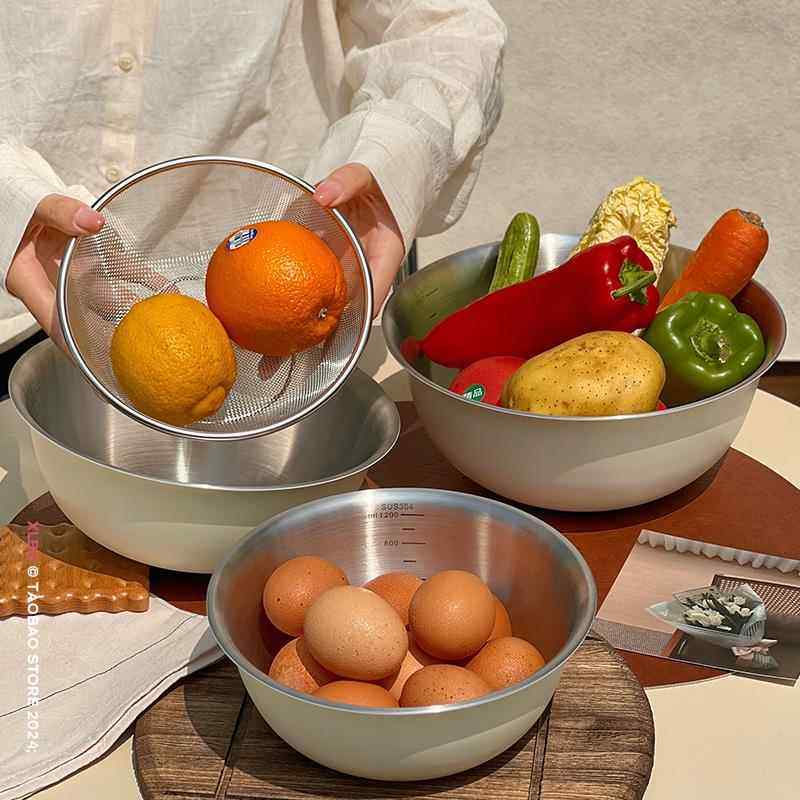 304不锈钢料理盆食品级厨房烘焙打蛋盆和面洗菜盆揉面沙拉拌饭碗,餐饮具,盆,淘宝优惠券,粉丝福利购,淘宝优惠卷