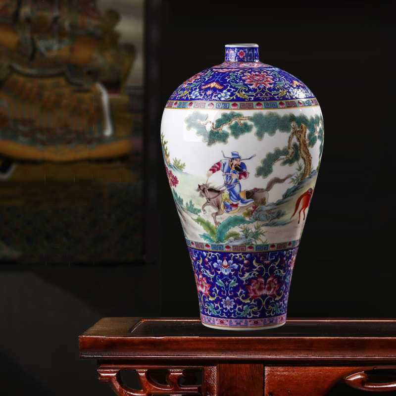 办公室中式雍正摆件景德镇明清仿古工艺品陶瓷器插花花瓶客厅装饰