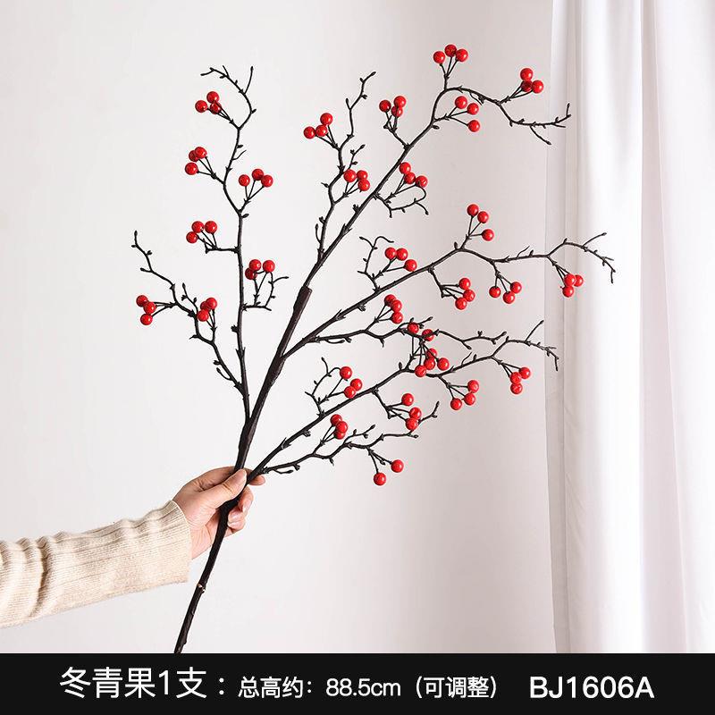 喜庆发财果红果花房瓶订婚婚婚布置乔迁礼新喜物玄通用款关电视柜
