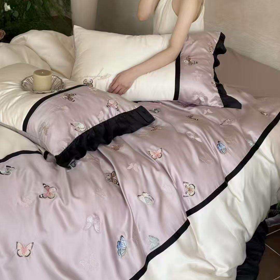 仲夏夜之蝶|法式韩式清新春夏裸睡舒适天丝蝴蝶四件套床品