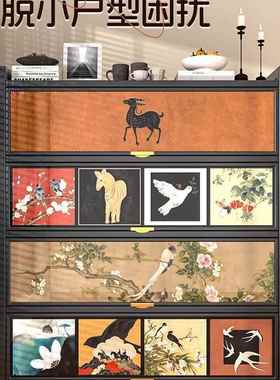 钢置制纳柜中风古储AOL物柜多收功能防尘防晒置物柜阳台书柜物架