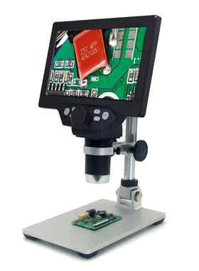 K工厂现货7寸高清大屏1200倍电子数码显微镜金属支架8颗LEDD