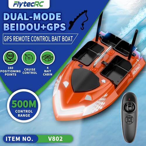 V802RCBaitBoat2AntennaMultipleCompartments500MRange