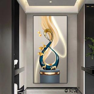 玄关装饰画轻奢高级感入户高端走廊过道卫生间墙贴画3d壁画客厅门