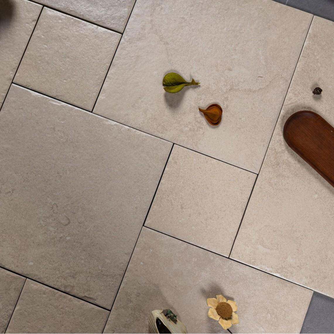 法式古堡砖莱姆石瓷砖民宿特色地砖子母拼仿古地砖全瓷田园砖